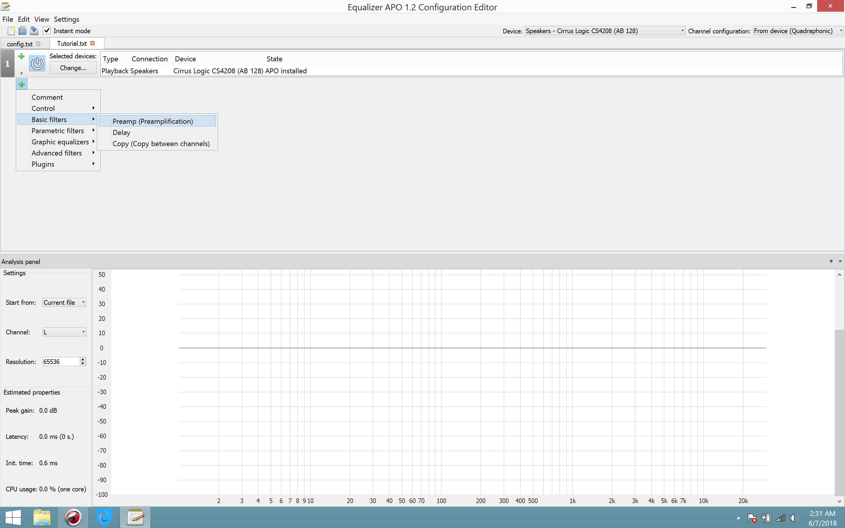 Adding Preamplification Filter