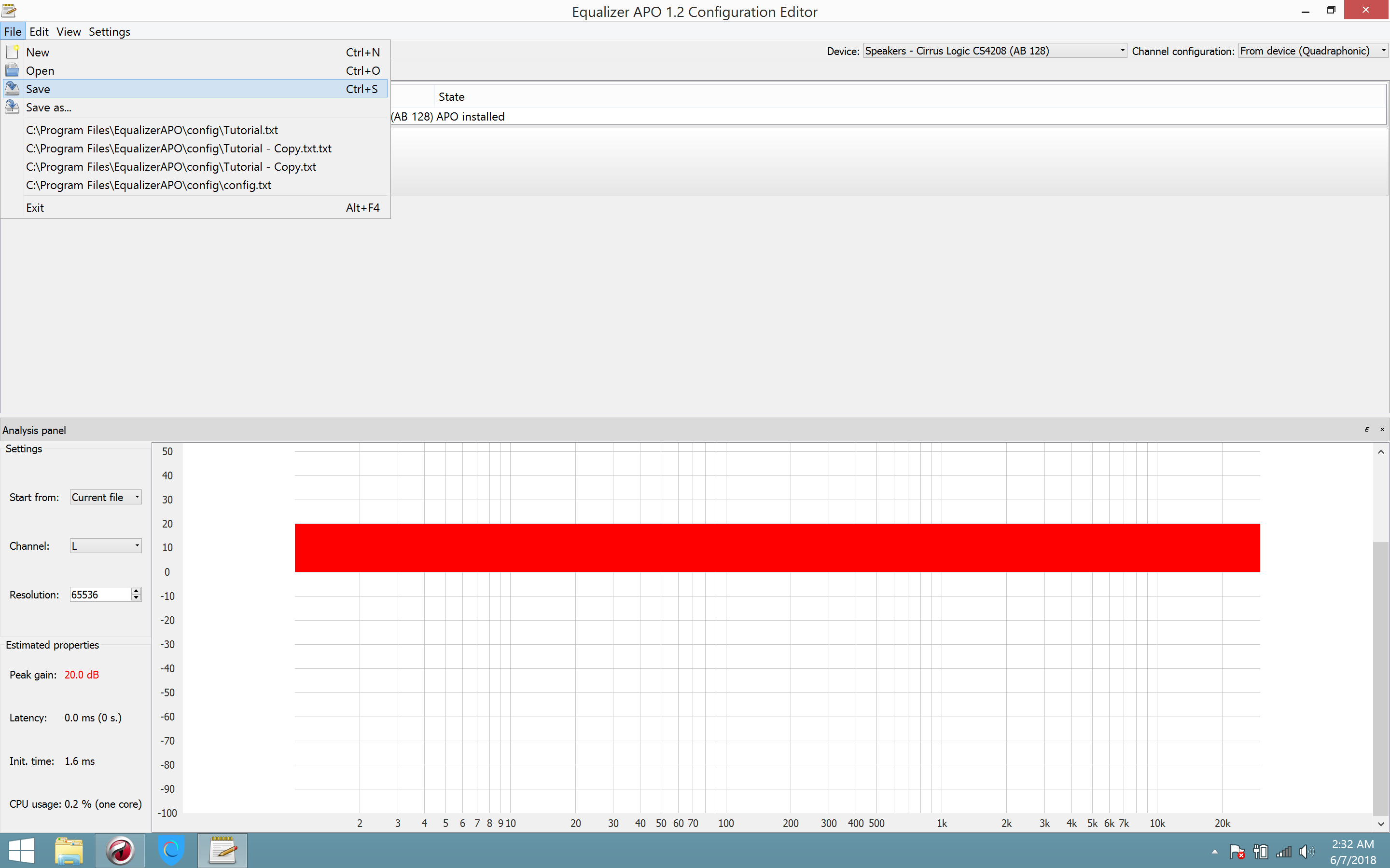 Saving Configuration